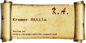 Kremer Attila névjegykártya